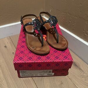 Tory Burch Women's Navy Leather Sandals